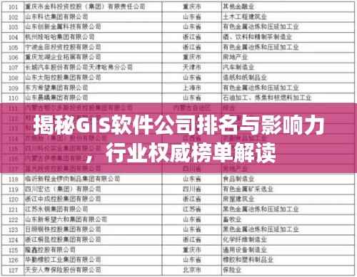 揭秘GIS软件公司排名与影响力,行业权威榜单解读